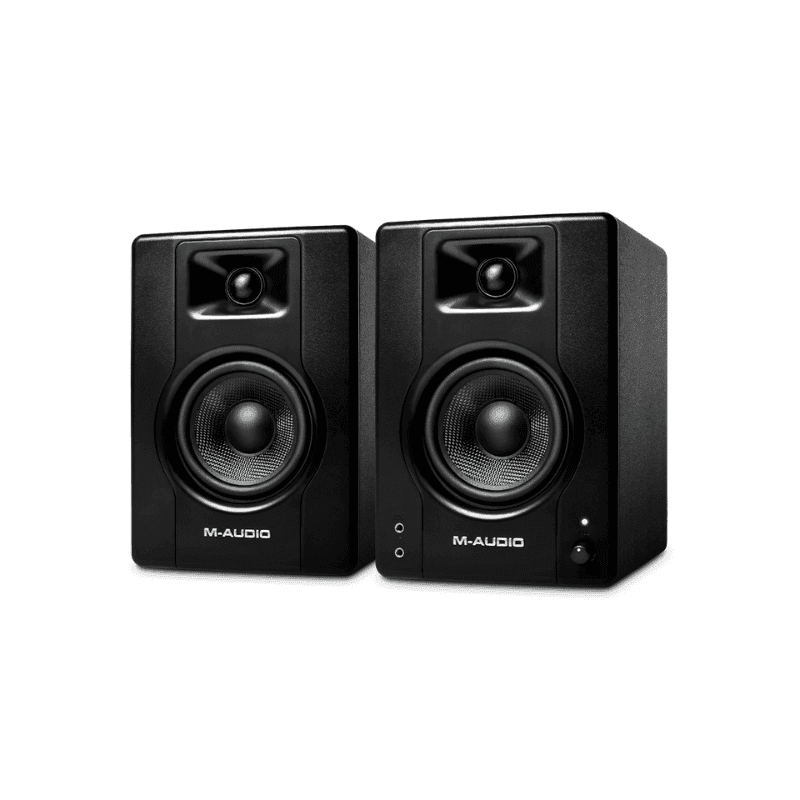 M-Audio Bx4 120-Watt Powered Rca, Auxiliary Studio Monitors / Desktop Computer Speakers For Music Production, Gaming, Live Streaming, And Podcasting (Pair)