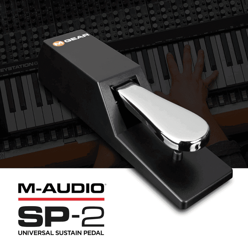 M-Audio SP-2 |Universal Sustain Pedal with Piano Style Action, The Ideal Accessory for MIDI Keyboards, Digital Pianos, Electronic Keyboards & More