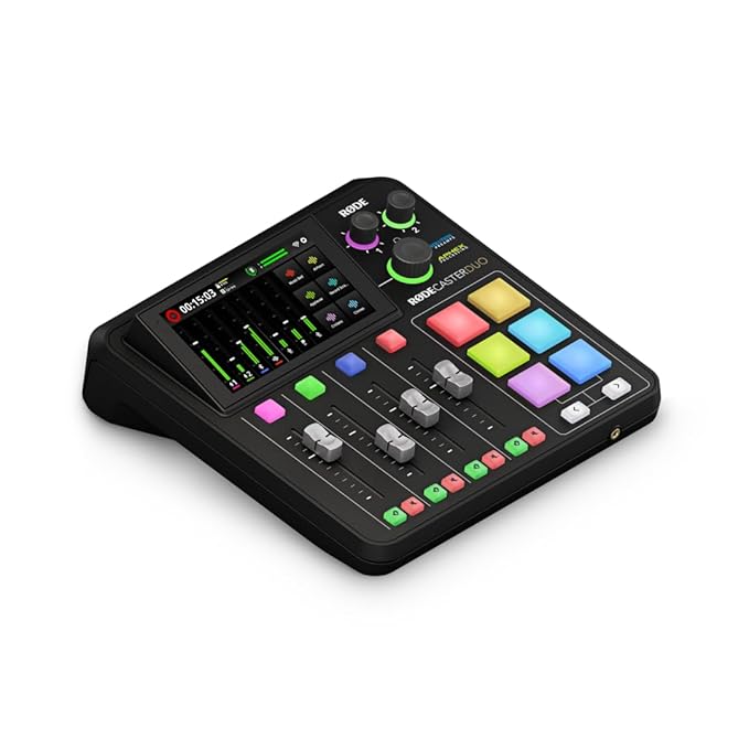 Rode Caster Duo Compact All-In-One Audio Production Solution For USB Dj Mixer Podcasting, Streaming, Music Production And Content Creation, Black