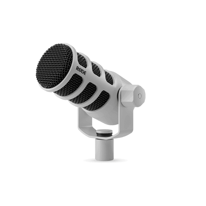 RODE PodMic Broadcast-quality Dynamic Microphone with Integrated Swing Mount for Podcasting, Streaming, Gaming, and Voice Recording (White)