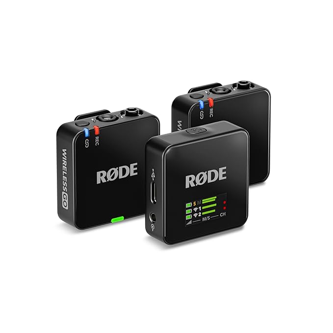 Rode Wireless GO (Gen 3) – Compact Wireless Mic – Pristine Audio, 32-Bit Float Recording, Automatic Level Control, For Phones, Cameras And Computers