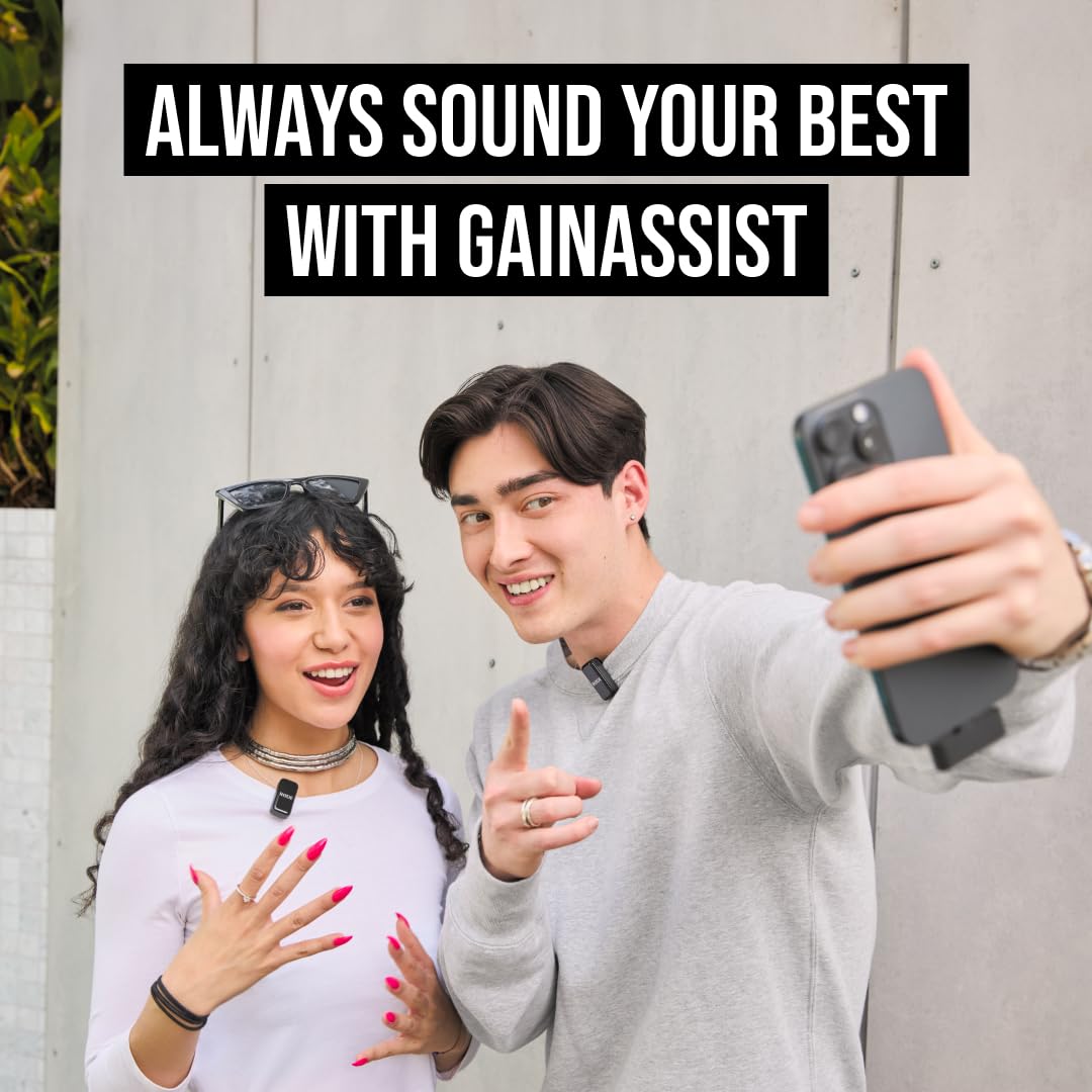 Rode Wireless Micro - Compact Wireless Microphone, Two Mics with Charge Case for Smartphone Content Creation - USB-C, Black - Image 3