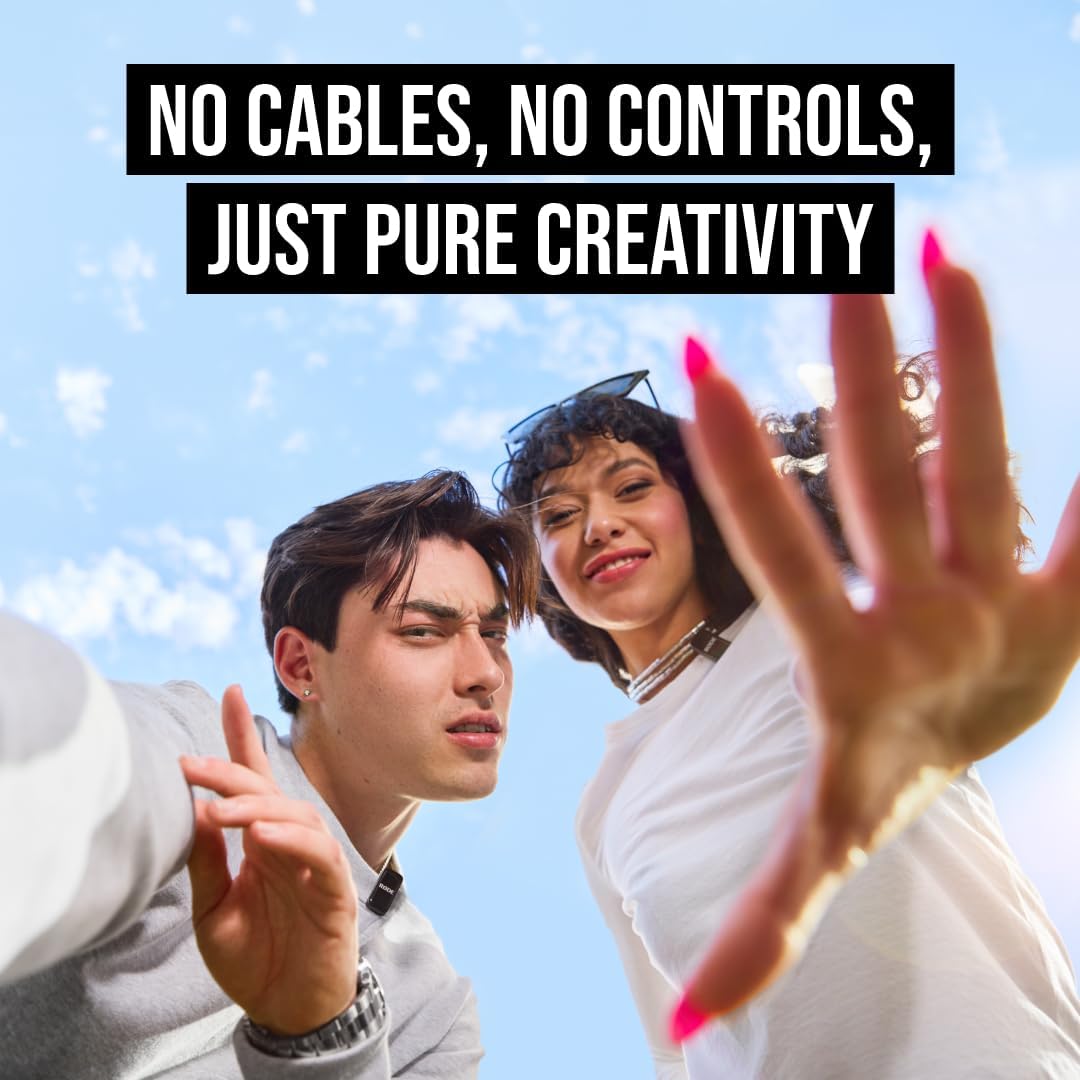 Rode Wireless Micro - Compact Wireless Microphone, Two Mics with Charge Case for Smartphone Content Creation - USB-C, Black - Image 9