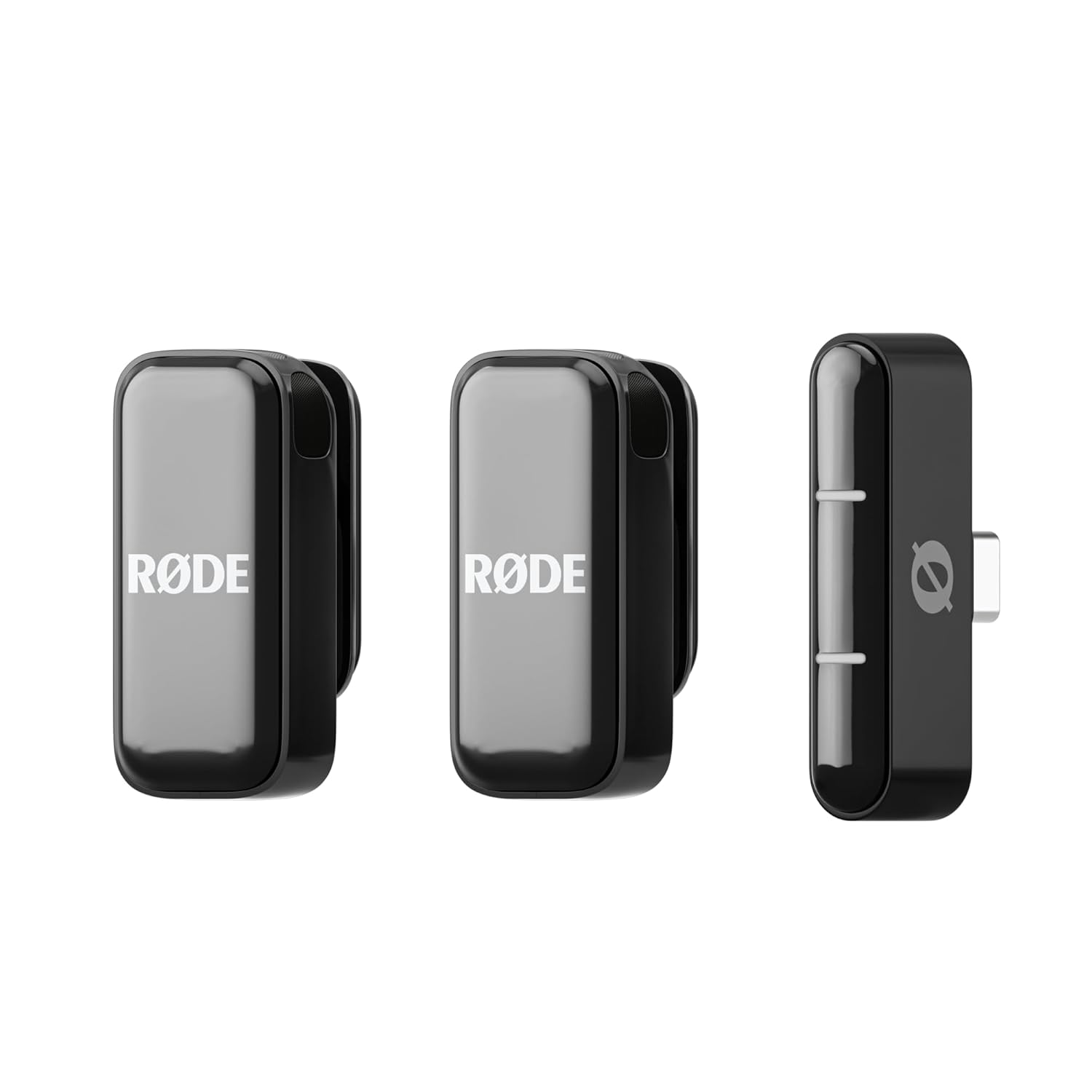 Rode Wireless Micro - Compact Wireless Microphone, Two Mics with Charge Case for Smartphone Content Creation - USB-C, Black