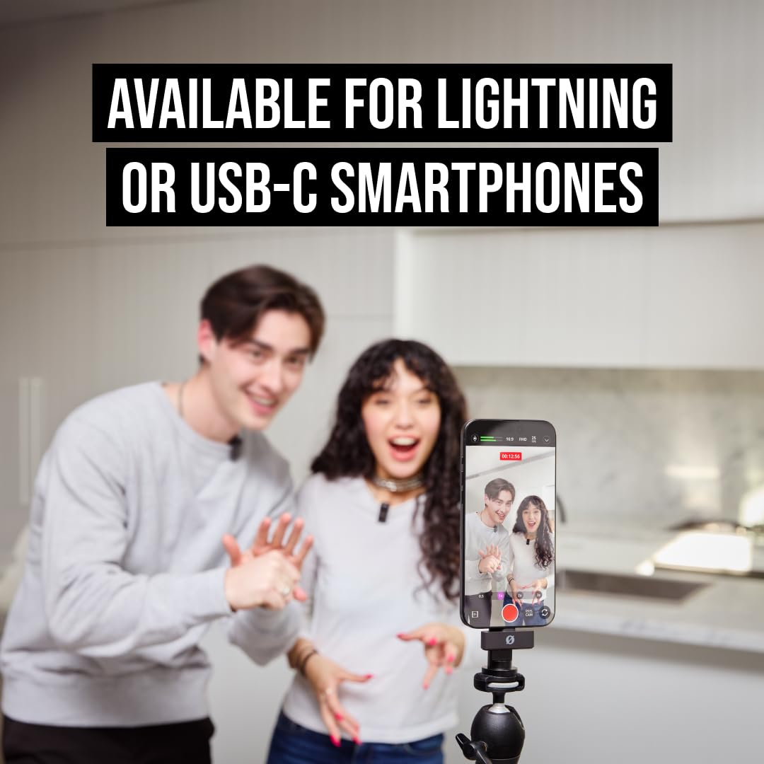 Rode Wireless Micro - Compact Wireless Microphone, Two Mics with Charge Case for Smartphone Content Creation - USB-C, Black - Image 5