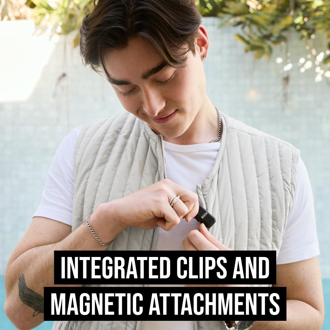 Rode Wireless Micro - Compact Wireless Microphone, Two Mics with Charge Case for Smartphone Content Creation - USB-C, Black - Image 6