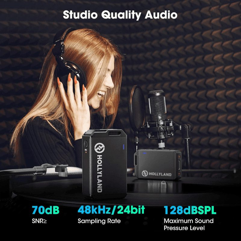 Hollyland LARK MAX Wireless Microphone System with ENC Noise Canceling Studio Audio Quality Camera Mic with Up to 14H Backup Record 22H Duration 820 ft Range for Filmmaking Interviewing Podcasting - Image 2