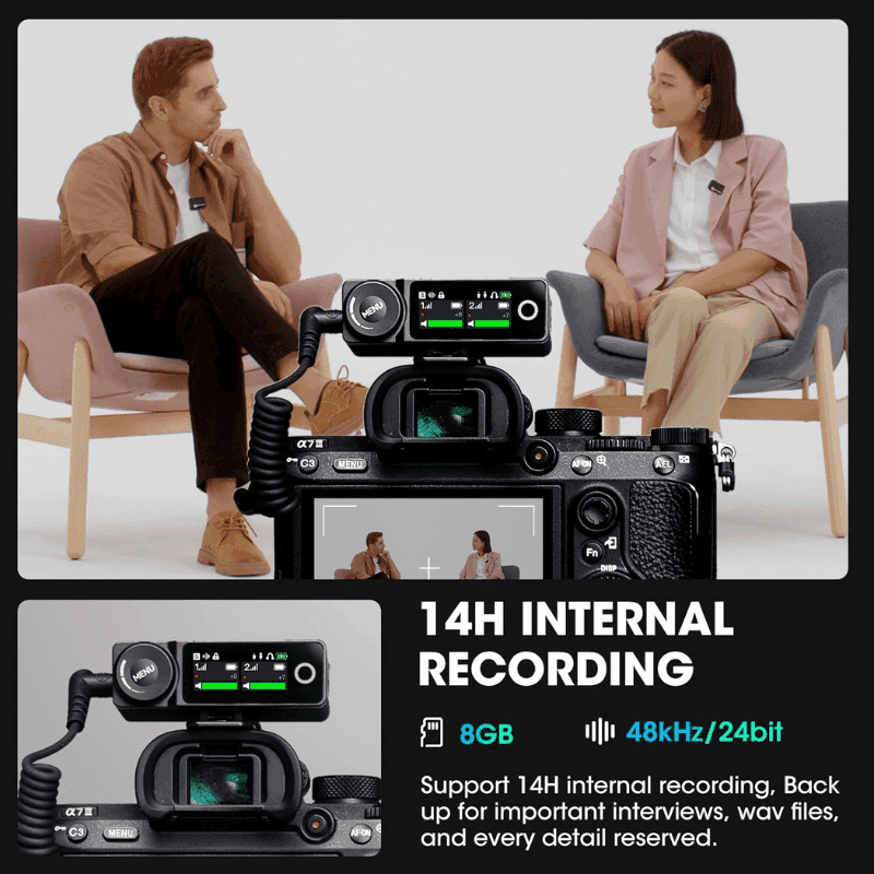 Hollyland LARK MAX Wireless Microphone System with ENC Noise Canceling Studio Audio Quality Camera Mic with Up to 14H Backup Record 22H Duration 820 ft Range for Filmmaking Interviewing Podcasting - Image 4