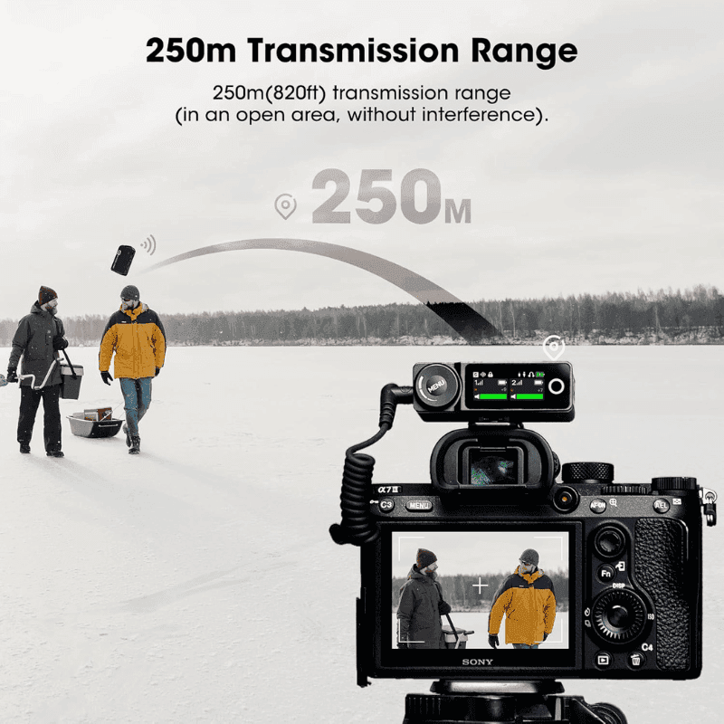 Hollyland LARK MAX Wireless Microphone System with ENC Noise Canceling Studio Audio Quality Camera Mic with Up to 14H Backup Record 22H Duration 820 ft Range for Filmmaking Interviewing Podcasting - Image 5