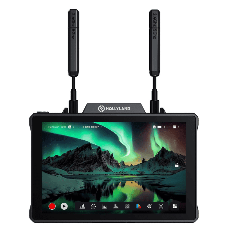 Hollyland Pyro 7 Wireless Transmitter & Receiver And 7 Inch Monitor, 3-in-1,1300ft (400m) Los Range and 0.06s Latency, Auto Dual-Band Hopping (ADH),Solo Kit