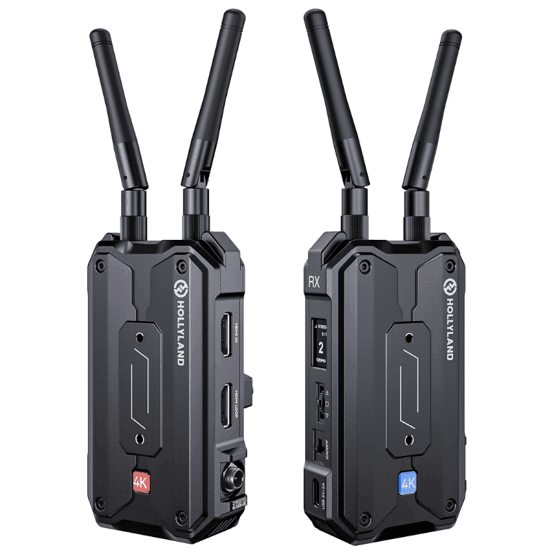 Hollyland Pyro H Wireless HDMI Video Transmission System, Auto Dual-Band Hopping, 4K30/1080p60 1300ft Los Range 60ms Latency, Smart Channel Scan, Up to 4 Receiver, UVC Live Stream (1TX+1RX)