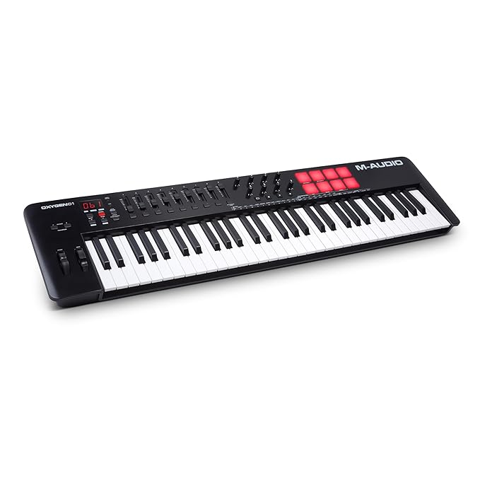 M-Audio Oxygen 61 V – 61 Key USB MIDI Keyboard Controller With Beat Pads, Smart Chord & Scale Modes, Arpeggiator and Software Suite
