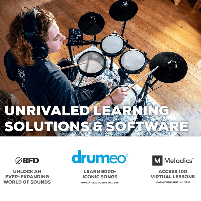 Alesis Nitro Max Kit Eight Piece Electronic Drum Kit with Mesh Heads, Bluetooth - Image 5