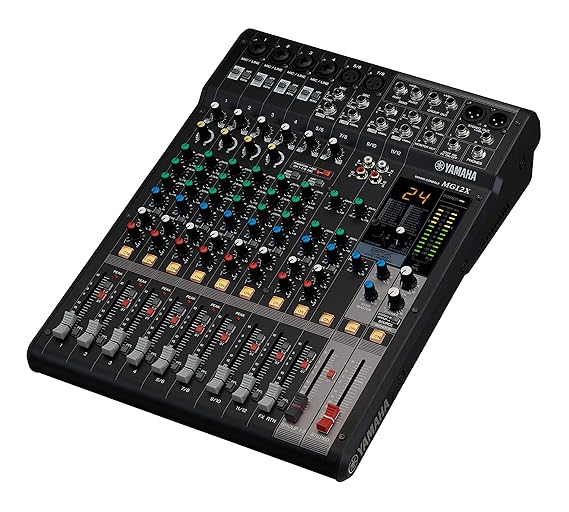 YAMAHA MG12X CV Analog Mixing Console,12-Channel Stereo Mixer, Xlr Connection, With D-Pre Preamps, 24 Effect Programs, And 1-Knob Compressors, Black