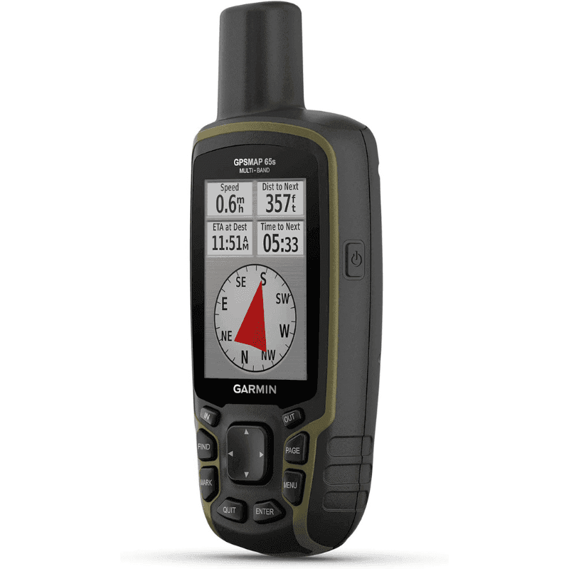 Garmin GPSMAP 65s, Button-Operated Handheld with Altimeter and Compass, Expanded Satellite Support and Multi-Band Technology, 2.6″ Color Display