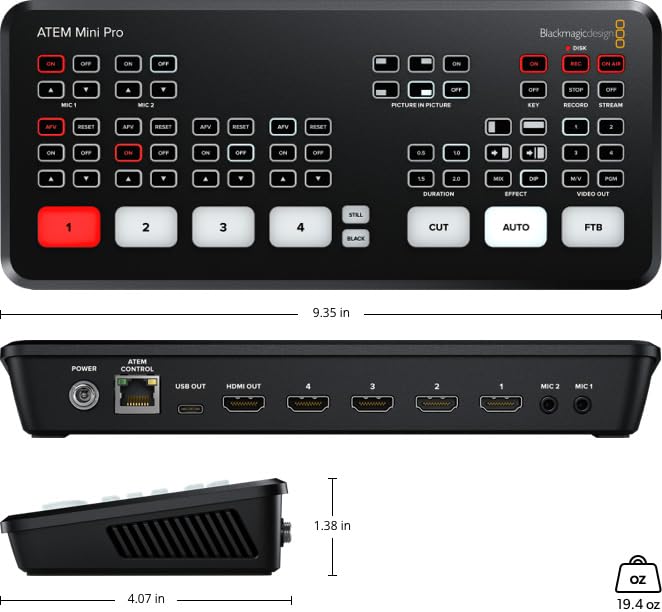 Blackmagic Design ATEM Mini Live Stream Auxiliary Switcher (Atem Mini PRO) - Image 6