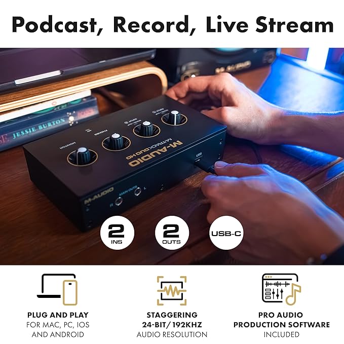 M-AUDIO M-TRACK DUO HD - Pro-Grade 2x2 USB-C Audio Interface for Mac, PC, iOS and Android - Image 2
