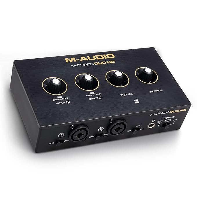 M-AUDIO M-TRACK DUO HD - Pro-Grade 2x2 USB-C Audio Interface for Mac, PC, iOS and Android