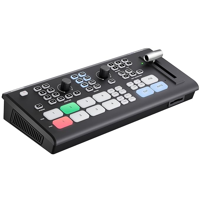 Osee GoStream Deck Pro HDMI Live Stream Switcher, Video Mixer Switcher 6 HDMI, 2 USB, 8 Macro Buttons, MultiSource, Three Streams Simultaneously, Phone Out, UVC & NDI Updatable