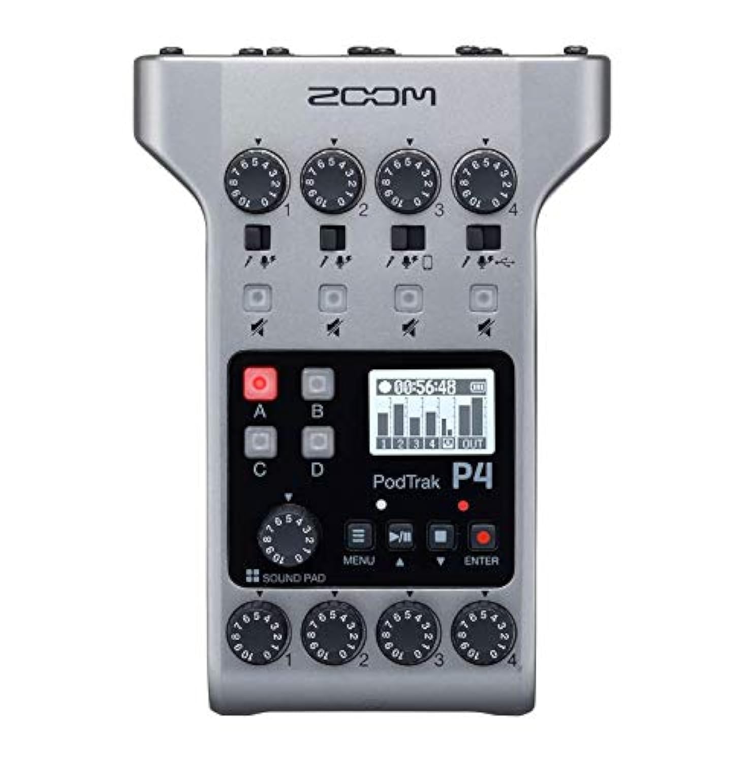 Zoom PodTrak P4 4-Input Podcast Recorder