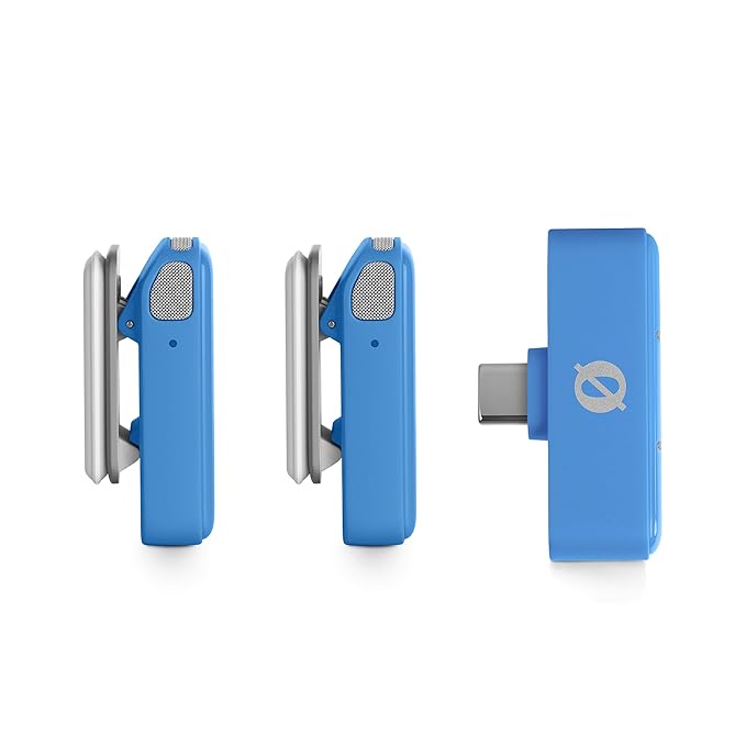 RØDE Wireless Micro - Compact Wireless Microphone, Two Mics with Charge Case for Smartphone Content Creation - USB-C, Blue - Image 3