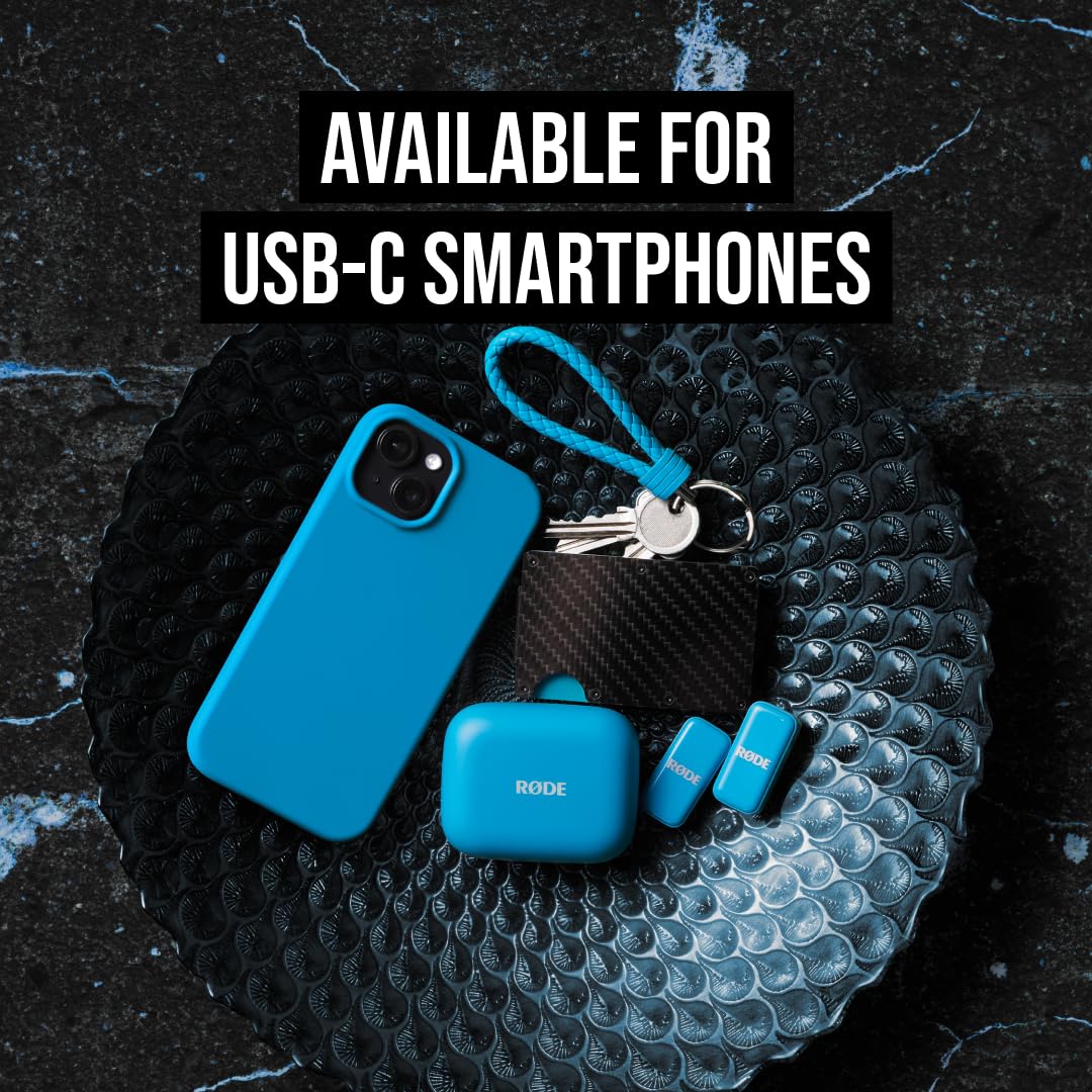 RØDE Wireless Micro - Compact Wireless Microphone, Two Mics with Charge Case for Smartphone Content Creation - USB-C, Blue - Image 6