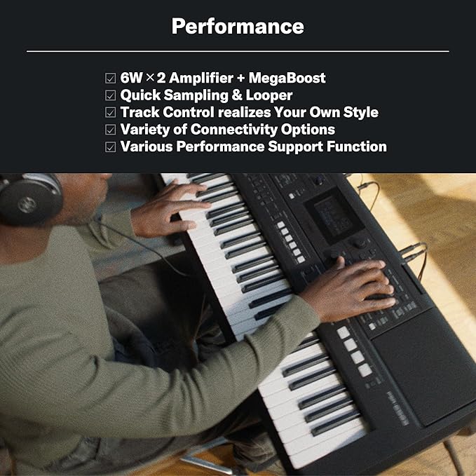 Yamaha PSR-E483 61-Key Portable Keyboard, Lightweight Design, Built-in Voices & Styles, USB Connectivity, Touch Response Keys, Ideal for Beginners, Students, Learning & Home Practice - Image 5