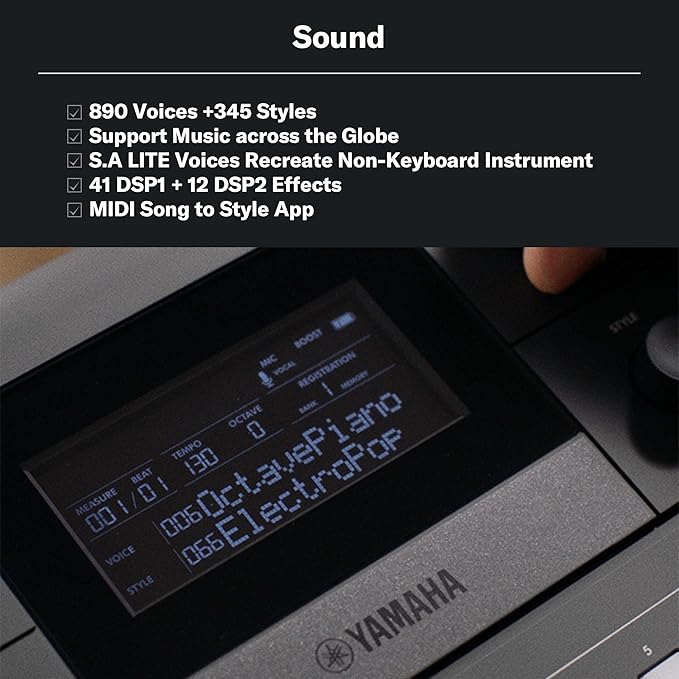 Yamaha PSR-E583 61-Key Portable Keyboard with Touch Response, Advanced Built-in Voices & Styles, USB Connectivity, Performance Controls, Lightweight Design for Professional Use & Studio Practice - Image 4