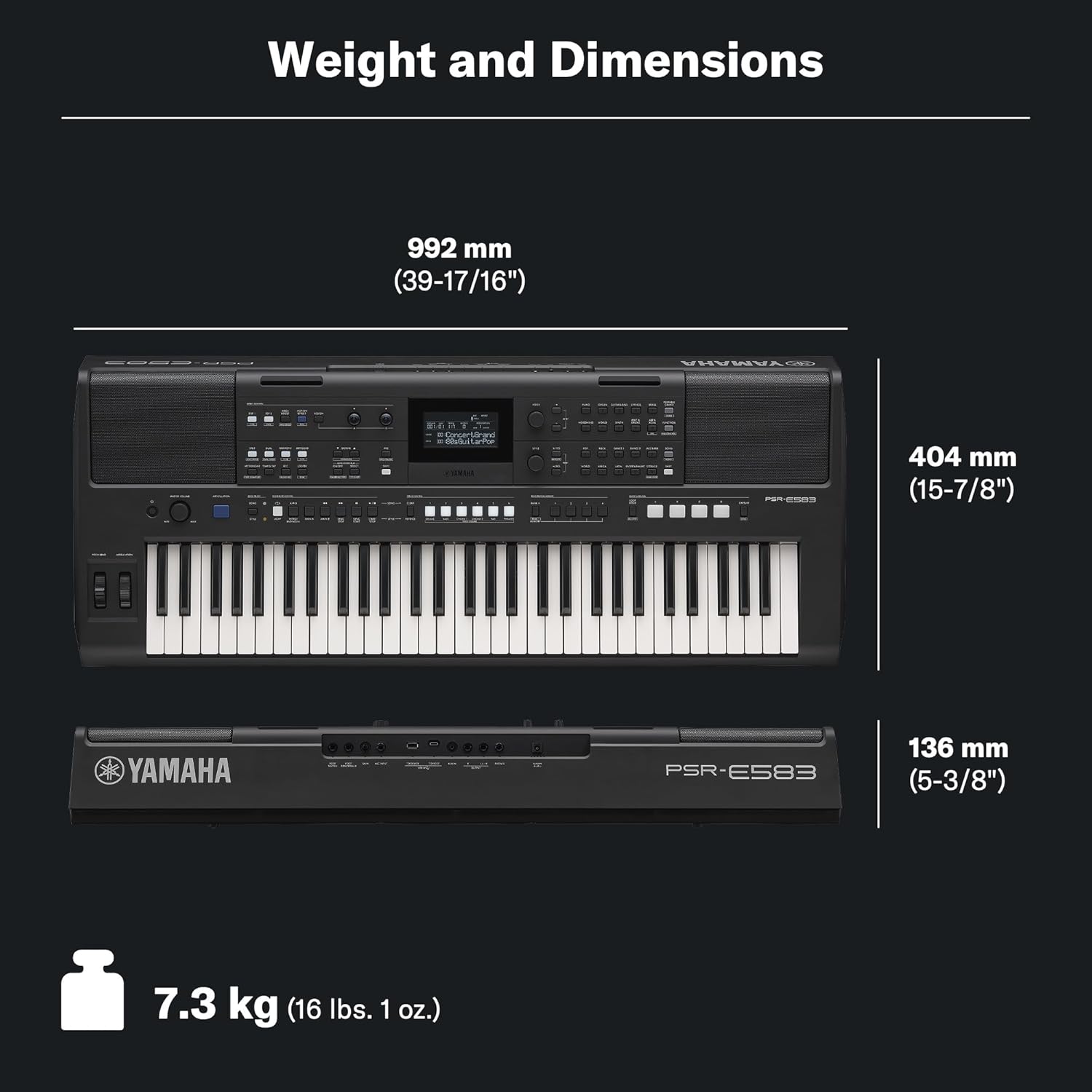 Yamaha PSR-E583 61-Key Portable Keyboard with Touch Response, Advanced Built-in Voices & Styles, USB Connectivity, Performance Controls, Lightweight Design for Professional Use & Studio Practice - Image 6