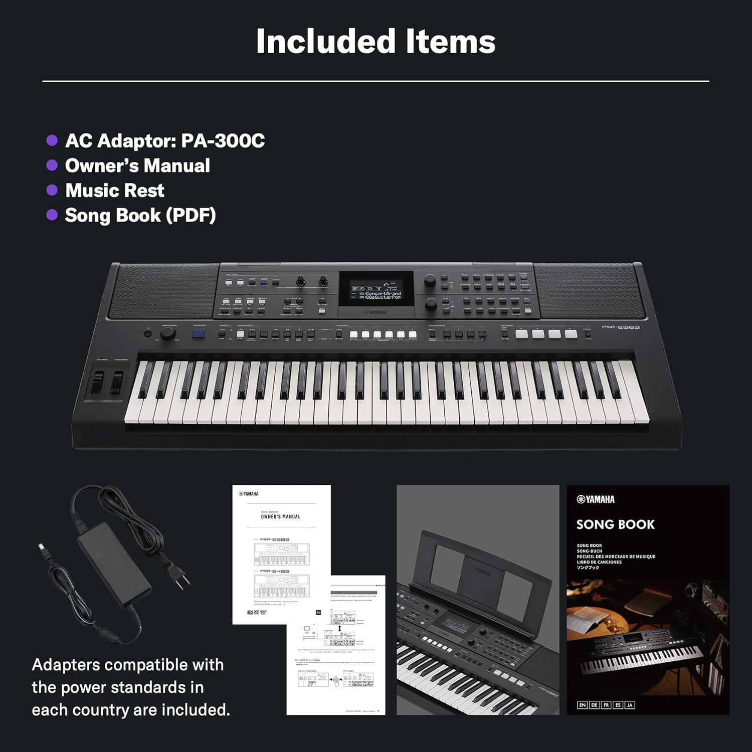 Yamaha PSR-E583 61-Key Portable Keyboard with Touch Response, Advanced Built-in Voices & Styles, USB Connectivity, Performance Controls, Lightweight Design for Professional Use & Studio Practice - Image 8