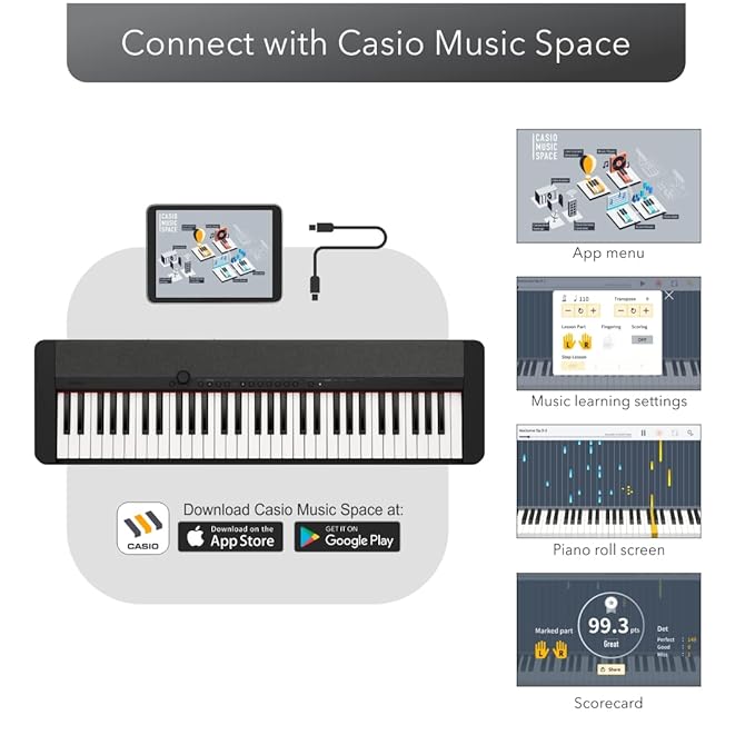 Casio Casiotone CT-S1 61-key Touch Sensitive Portable Keyboard - BLACK - Image 4
