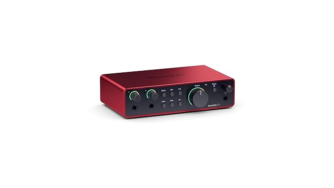 Focusrite Scarlett 2i2 4th Gen, USB audio interface for recording, composing, streaming, and podcaster