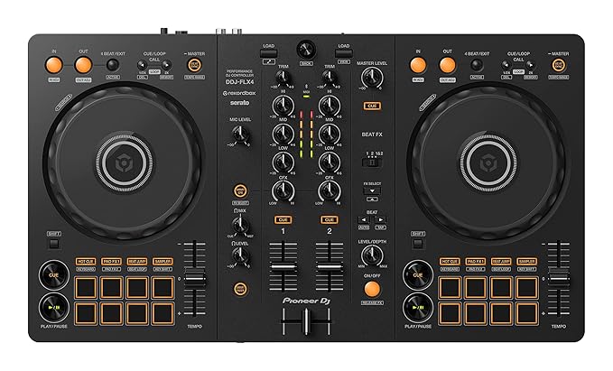 Pioneer DJ DDJ-FLX4 2-deck Rekordbox and Serato DJ Controller - Graphite