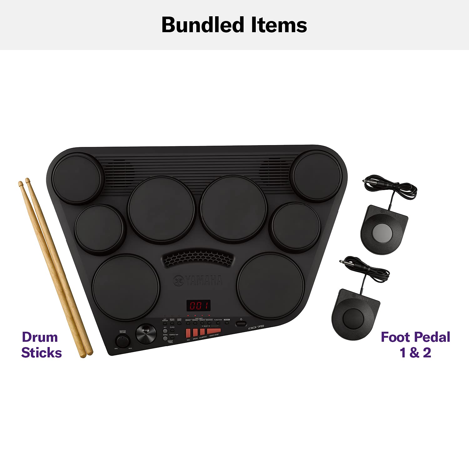 YAMAHA DD-75 Portable Digital Drums, Black - Image 3