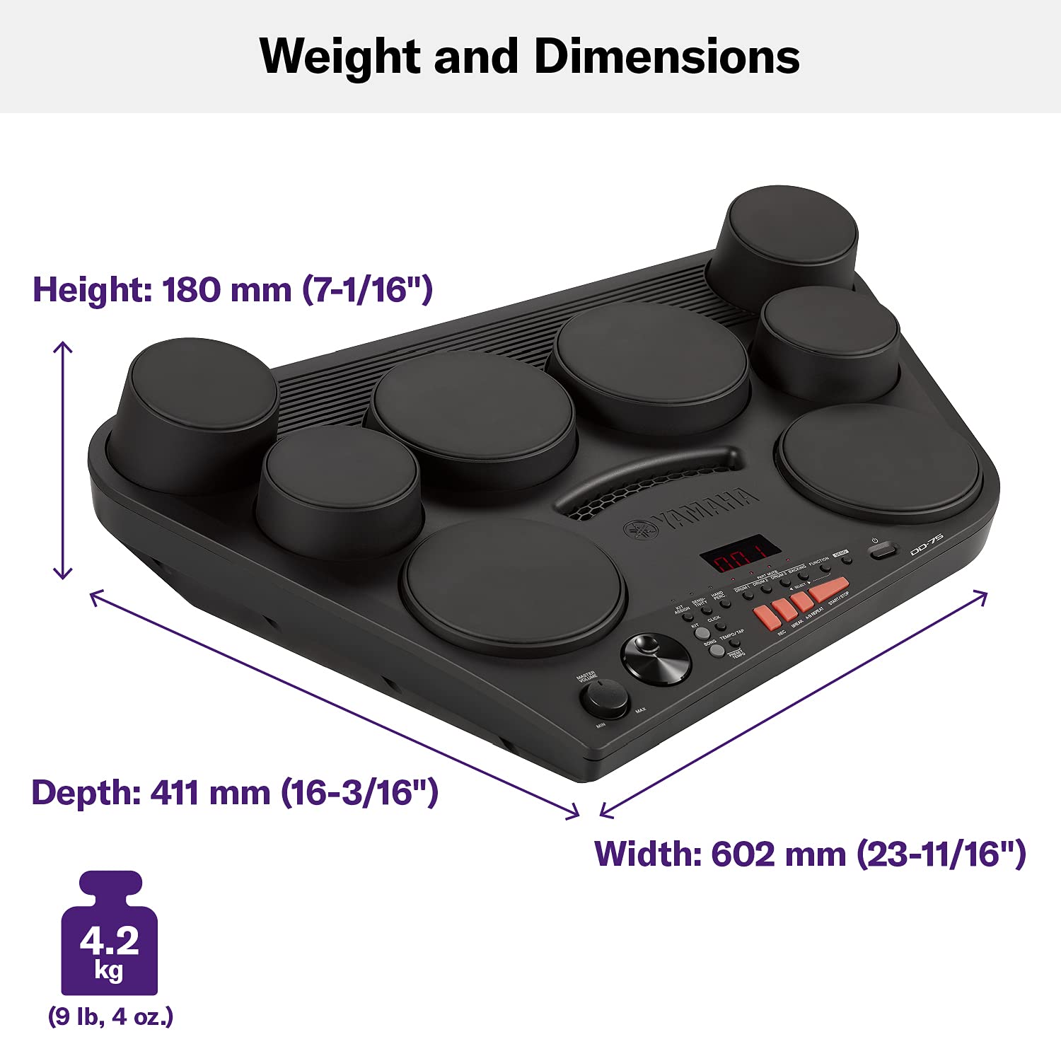 YAMAHA DD-75 Portable Digital Drums, Black - Image 4