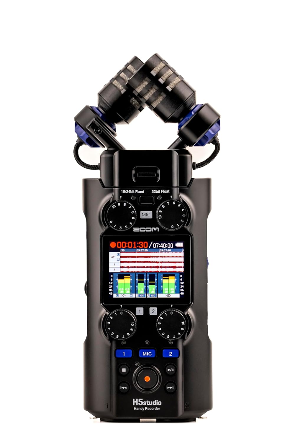 Zoom H5studio - Handy Recorder with 6 tracks, gain adjustable recordings with 192 kHz 32-bit float, studio-quality microphones and preamplifiers for flawless sound quality, black