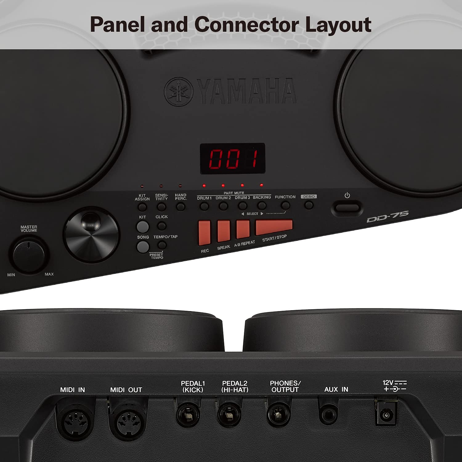 YAMAHA DD-75 Portable Digital Drums, Black - Image 2