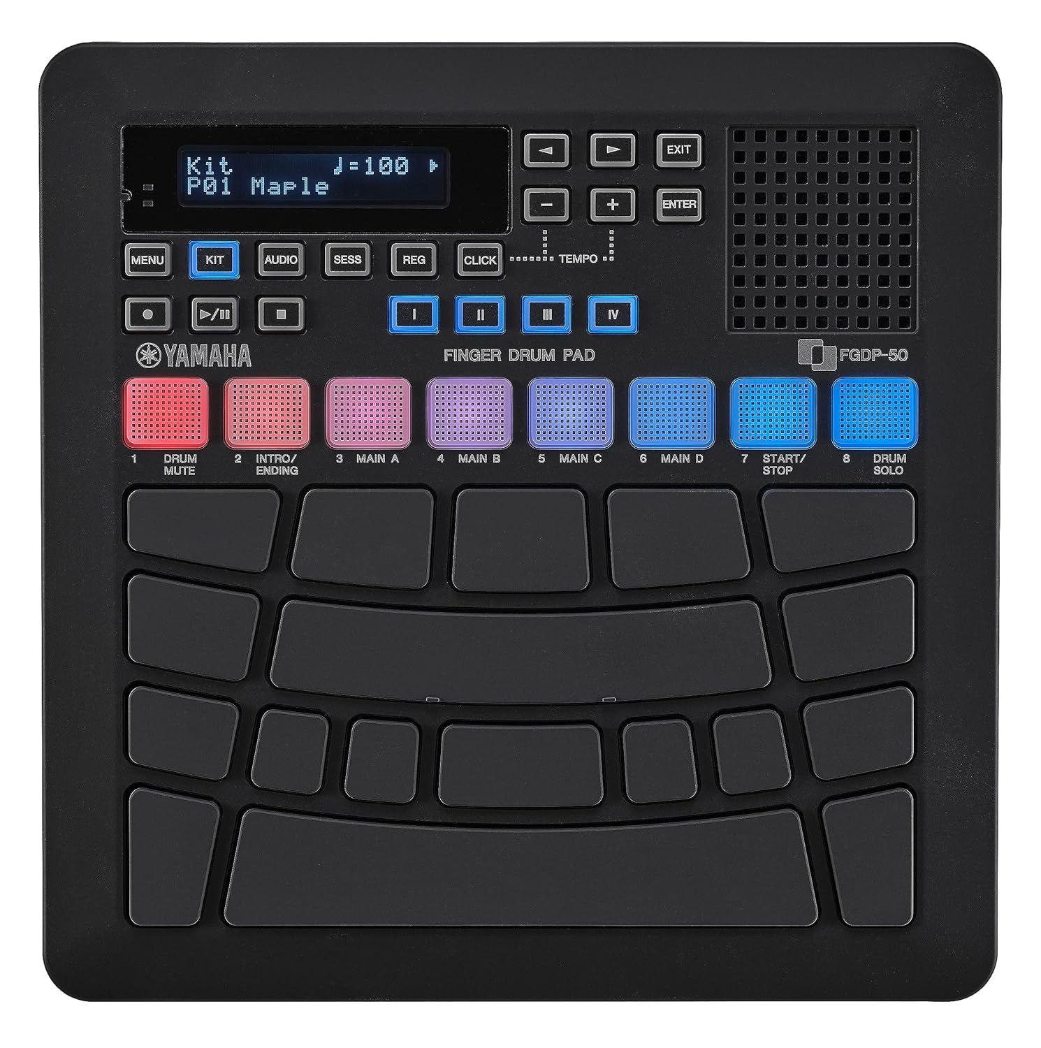Yamaha Finger Drum Pad – Portable Electronic Drum Pad with Built-In Sounds, Speaker, USB MIDI, and Battery Power for On-the-Go Music Making FGDP-50
