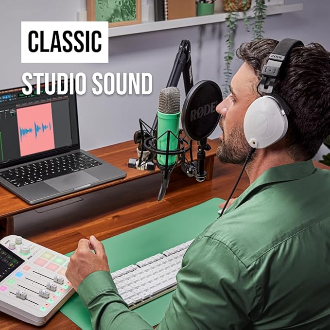 Rode NT1 Signature Series Large-Diaphragm Condenser Microphone With Shock Mount, Pop Filter And XLR Cable For Music Production, Vocal Recording, Streaming And Podcasting (Green) - Image 3