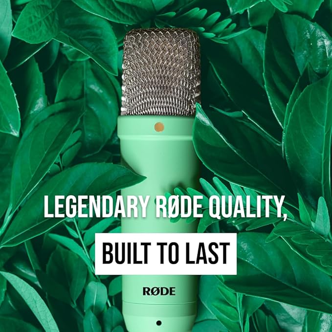 Rode NT1 Signature Series Large-Diaphragm Condenser Microphone With Shock Mount, Pop Filter And XLR Cable For Music Production, Vocal Recording, Streaming And Podcasting (Green) - Image 6