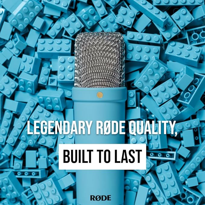 Rode NT1 Signature Series Large-Diaphragm Condenser Microphone with Shock Mount, Pop Filter and XLR Cable for Music Production, Vocal Recording, Streaming and Podcasting (Blue) - Image 6