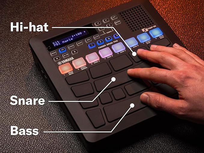Yamaha Finger Drum Pad – Portable Electronic Drum Pad with Built-In Sounds, Speaker, USB MIDI, and Battery Power for On-the-Go Music Making FGDP-50 - Image 4