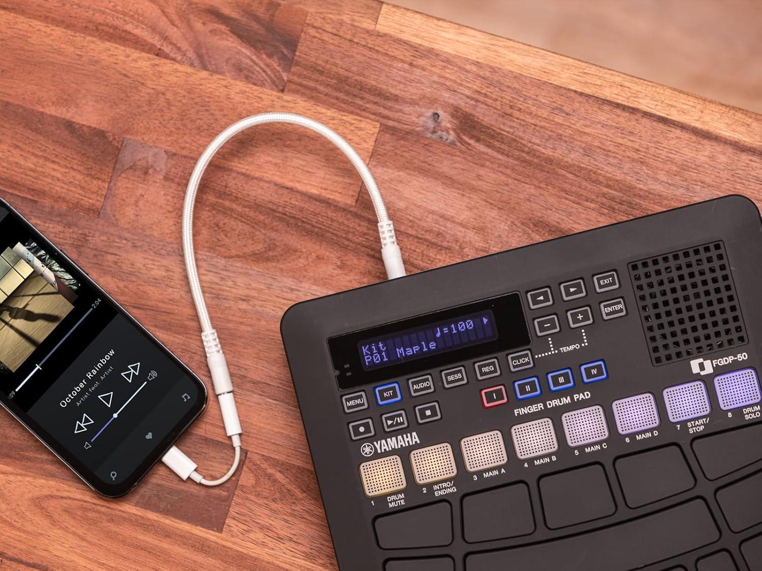 Yamaha Finger Drum Pad – Portable Electronic Drum Pad with Built-In Sounds, Speaker, USB MIDI, and Battery Power for On-the-Go Music Making FGDP-50 - Image 6