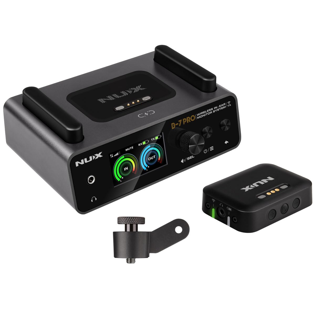 NUX B-7 Pro Stereo Wireless in-Ear Monitor System, 24-bit 48 kHz Stereo Audio, 2.4 GHz Interference-Free, Automatic Setup