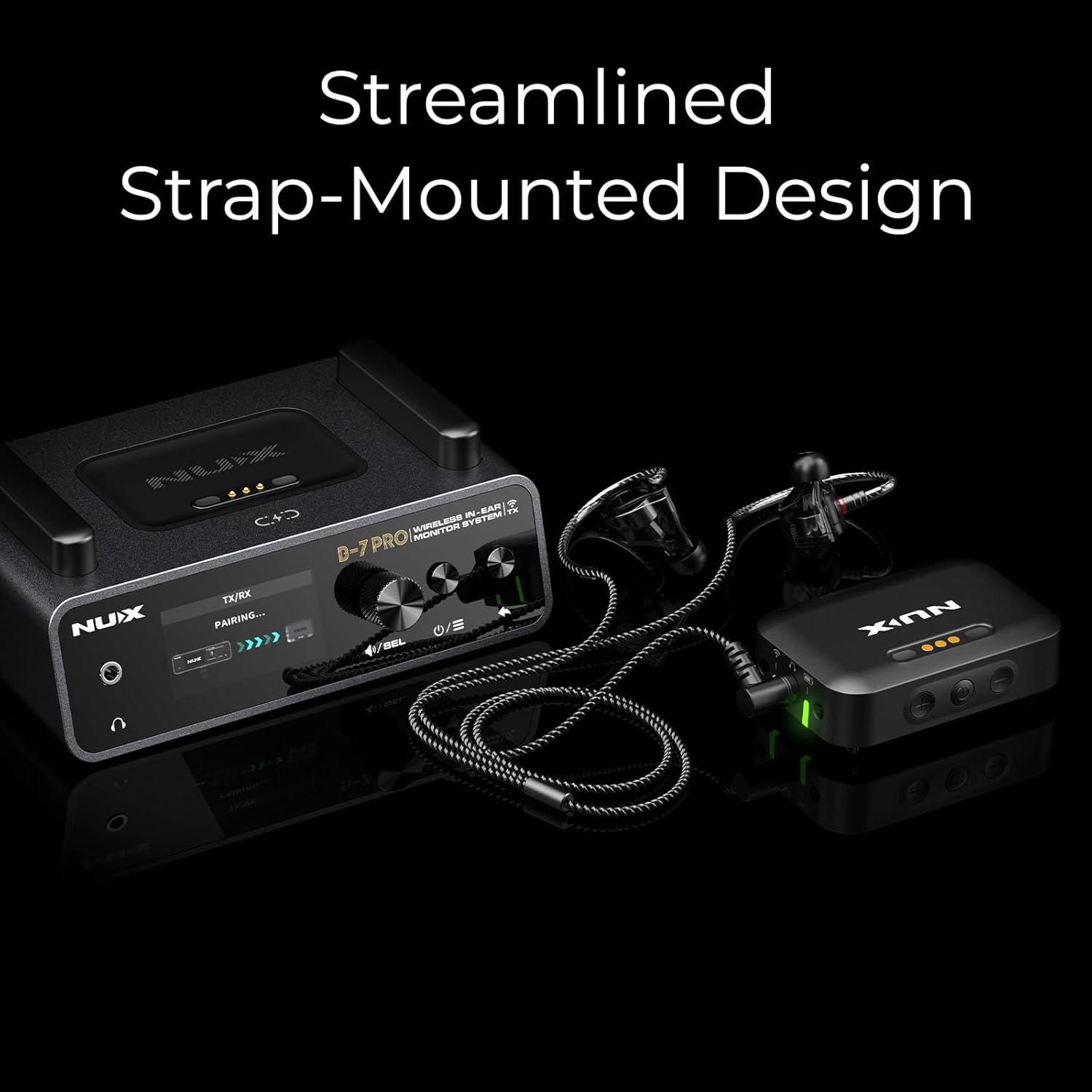 NUX B-7 Pro Stereo Wireless in-Ear Monitor System, 24-bit 48 kHz Stereo Audio, 2.4 GHz Interference-Free, Automatic Setup - Image 4