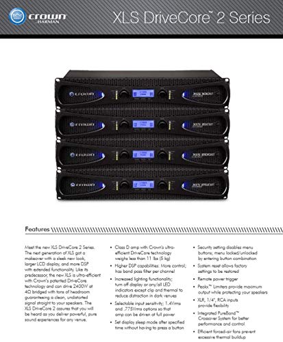 Crown aluminum Xls1002 Live Sound Amplifiers, Pack Of 1 - Image 6