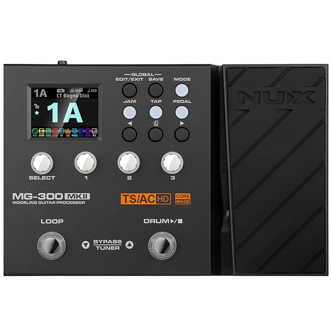 NUX MG-300 MKII Multi Effects Pedal, 36 IRs, 27 AMPs, 45 Effects, Versatile I/O, Live Streaming