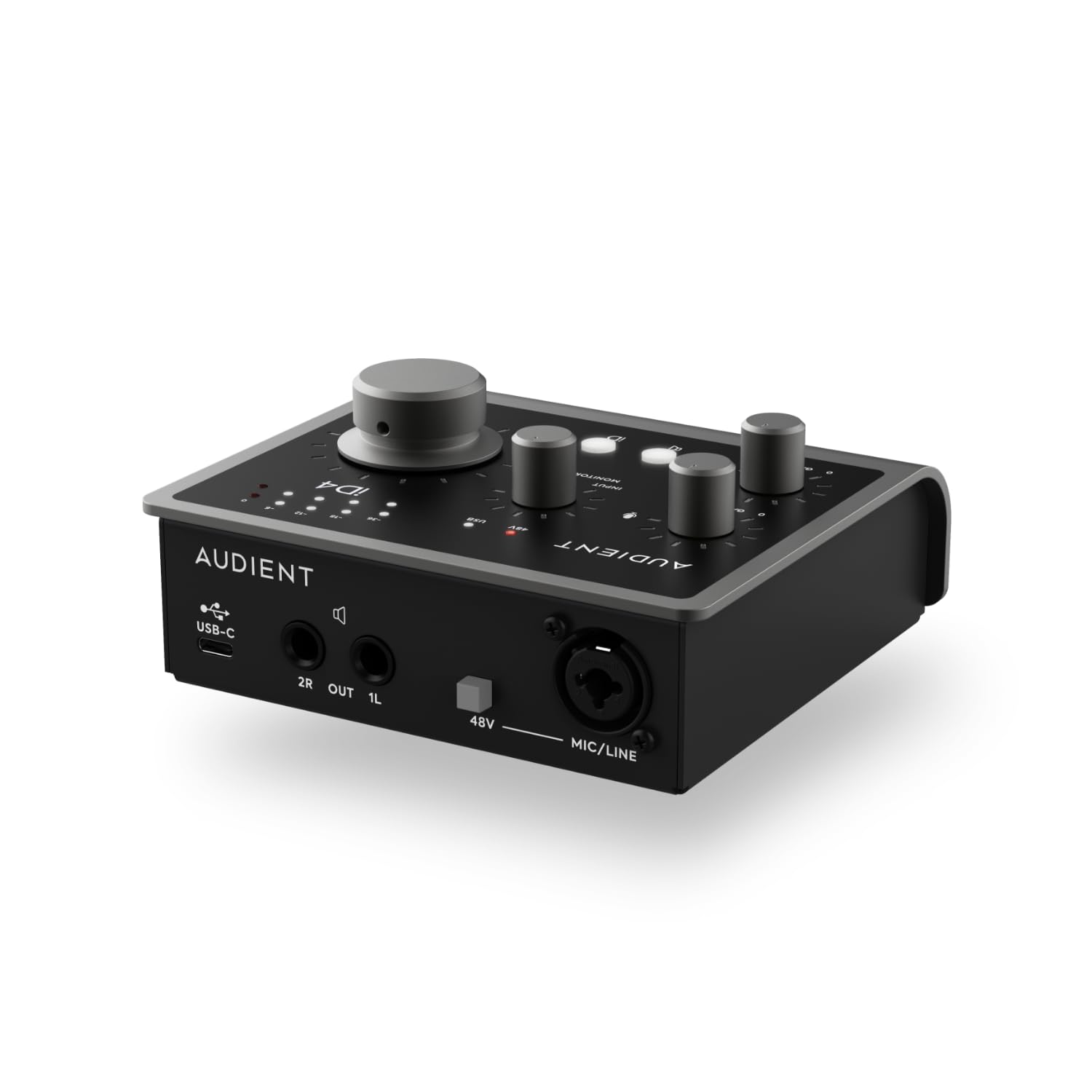 Audient iD4 (MKII) 2in/2out High-Performance USB 3.0 Audio Interface with Audient Console Mic Preamp, Dual Headphone Outputs, DI Instrument Input, ScrollControl Feature, & Free Software Bundle - Mac/Win/iOS Compatible - Image 2