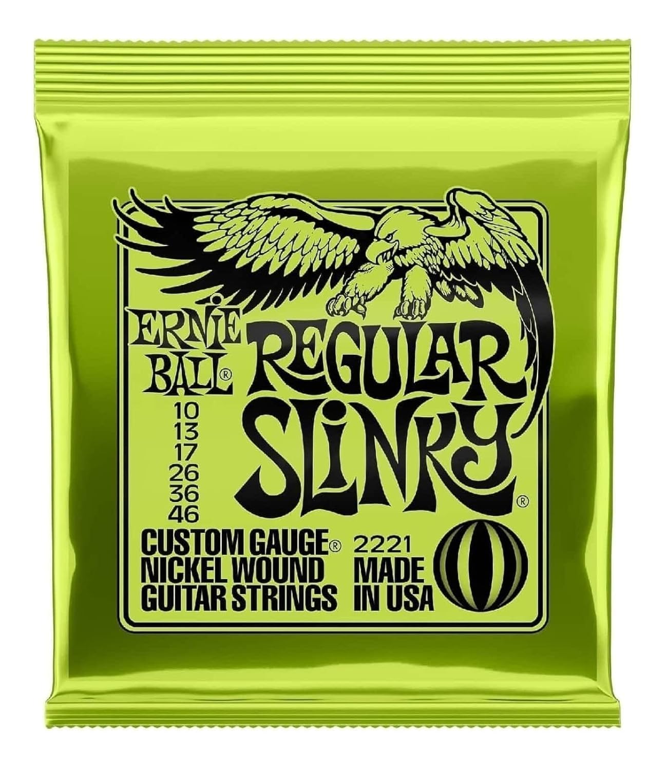 Ernie Ball 2221 Nickel Regular Slinky Electric Guitar Strings 3 PackThree-pack of Ernie Ball 2221 Regular Slinky Elec Gauges 10-13-17-26-36-46 Ernie Ball 2221 Regular Slinky Electric Guitar S Slinky strings provide vibrant bright lasting to