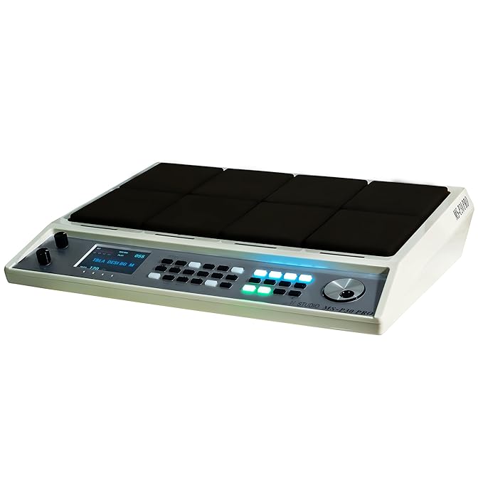 M Studio MSP30 Pro Electronic Drum Pad with 8 Velocity-Sensitive Pads, LCD Display, Built-In Sounds & MIDI Controller – Portable Digital Drum Kit (White) - Image 2